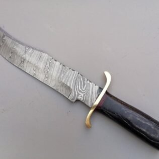 DAMASCUS STEEL KNIFE, 14″ inch, Custom Handmade, Hunting Knife, Skinning Bowie Knife, Skinner knife with Leather Sheath