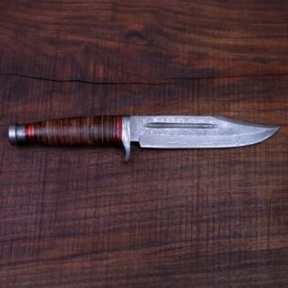 Damascus Large Bushcraft Knife. Hunting, Camping, Bushcraft, Survival, Anniversay Gift for Men Gift for him, Groomsmen Knife, collectors