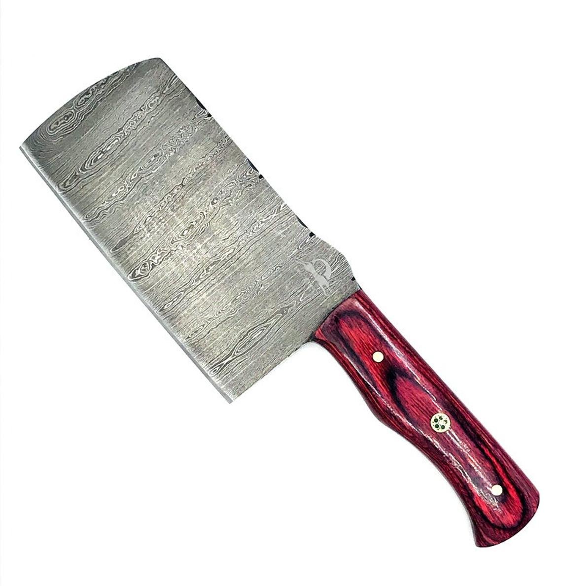 Master Chef Knife Set Red Swirl Pakka Wood Damascus Steel 7 Piece Set With Custom Leather Case - Image 3