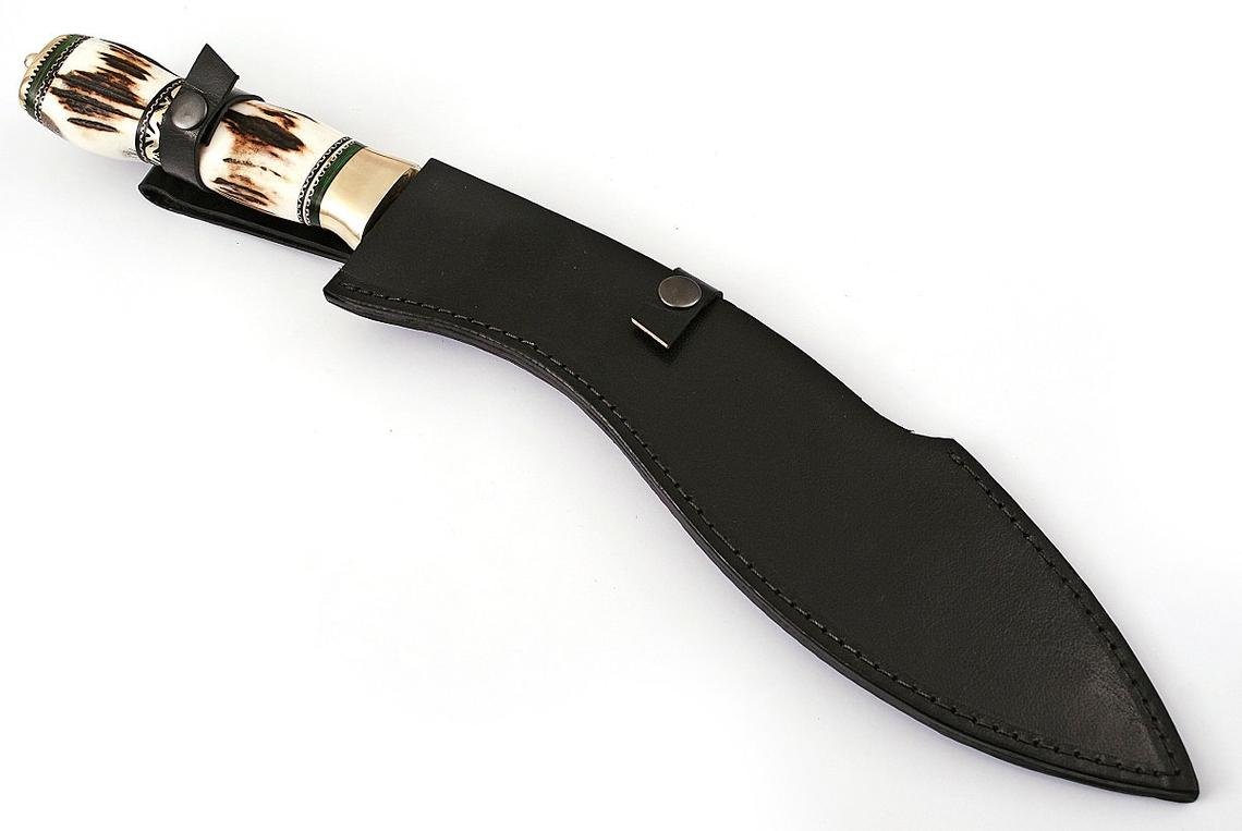 Beautiful gift for him Deer Antler Handmade Damascus Kukri Knife 18" - Camping, Hunting, Hiking, Bushcraft, Gurkha, Kukri, Machete - Image 2