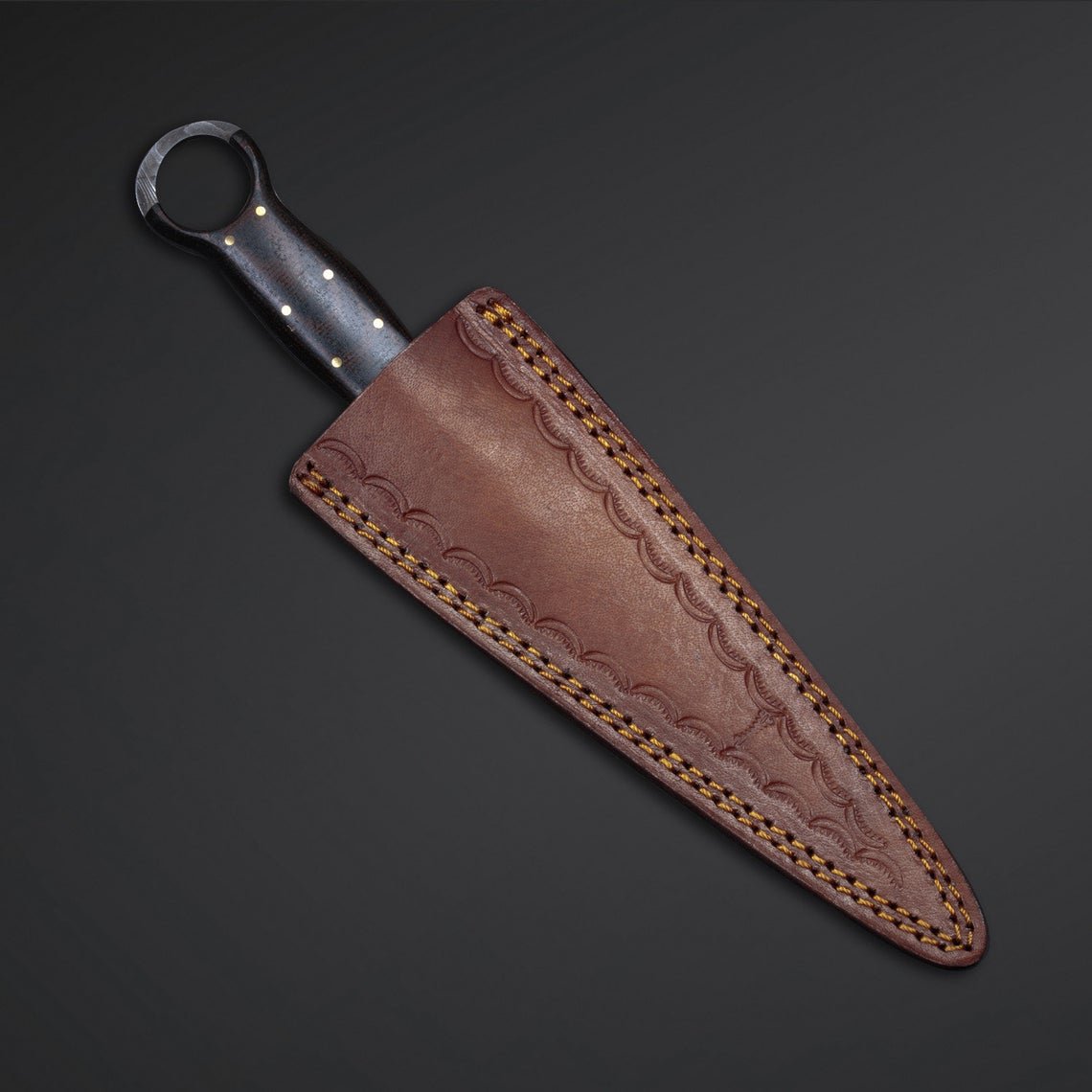 Razor Sharp custom handmade DAMASCUS STEEL DAGGER with leather sheath/D2 steel daggers - Image 2