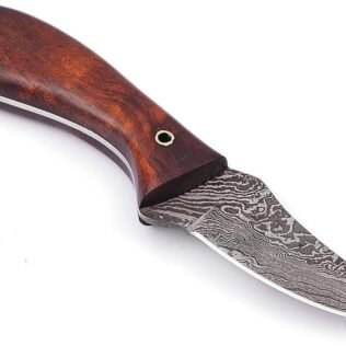 Custom Handmade Damascus steel hunting knife hand forge wood handle
