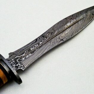 Custom Hand made Damascus steel Double edge Dagger boot knife with beautiful handle camping knife