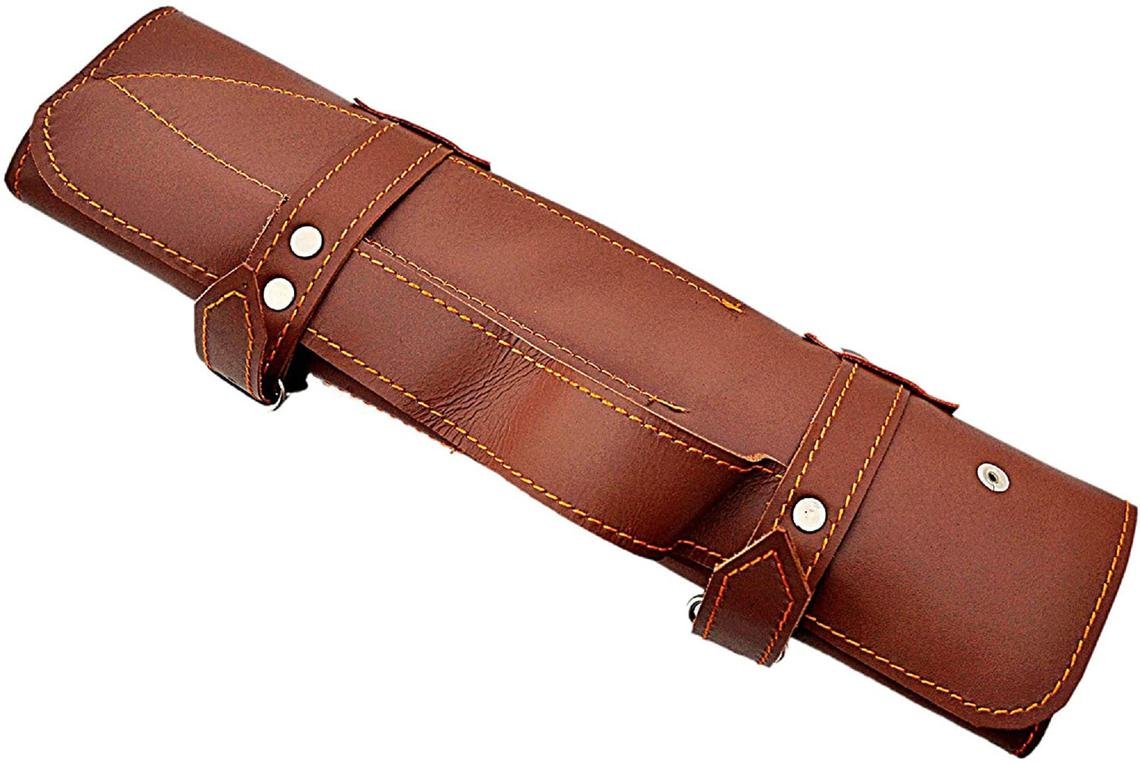 Custom Handmade Damascus Chef Knives Set/Kitchen Knives 5 Pieces Set Handle is Made of Walnut Wood and Bolster is Made of Steel - Image 9