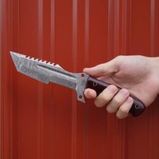 Custom Handmade Damascus Tanto Tracker Fixed Blade Hunting/Survival Knife (G10 Handle)