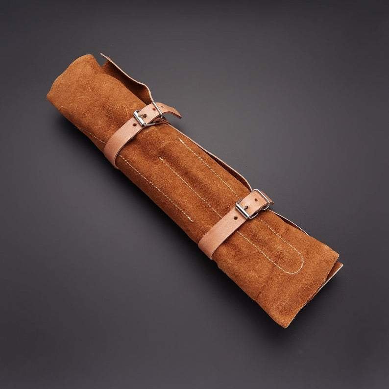 Set of 6 Custom Handmade Damascus Steel Chef Knife Set with Bull Horn Handle - Image 3