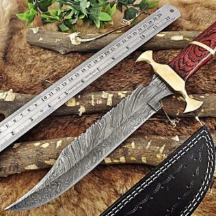 Handmade Damascus steel hunting knife, Gift for him, Gift for Husband, Mens gift, Friendship gift, New year Gift, Christmas Gift