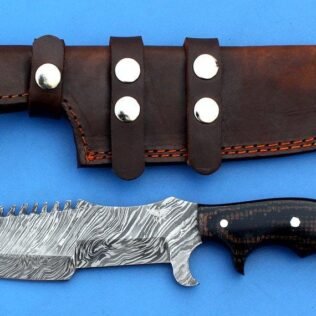 Damascus Knife custom handmade Tracker / Micarta handle