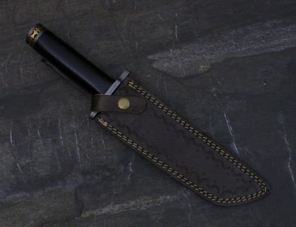 DAMASCUS STEEL CUSTOM HAND MADE HUNTING TANTO BOWIE KNIFE 13 - Image 2