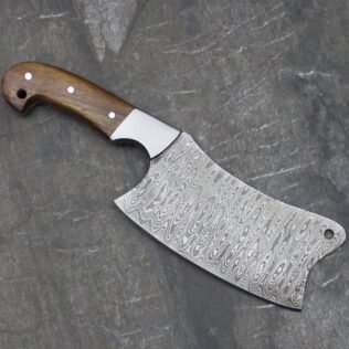 DAMASCUS STEEL CUSTOM HANDMADE CLEAVER 10″